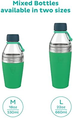שמור על בקבוק מים תרמי מעורב מחדש מקורי לשימוש חוזר | BPA פלסטיק חופשי, כוס נסיעה מבודדת ואקום עם מכסה הוכחת שפיכה | גדול | 18 עוז | דמדומים
